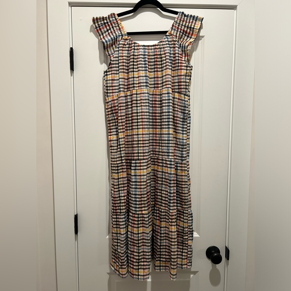 Ann Taylor Loft Flutter Sleeve MIDI Dress Sz Small - Picture 3 of 5